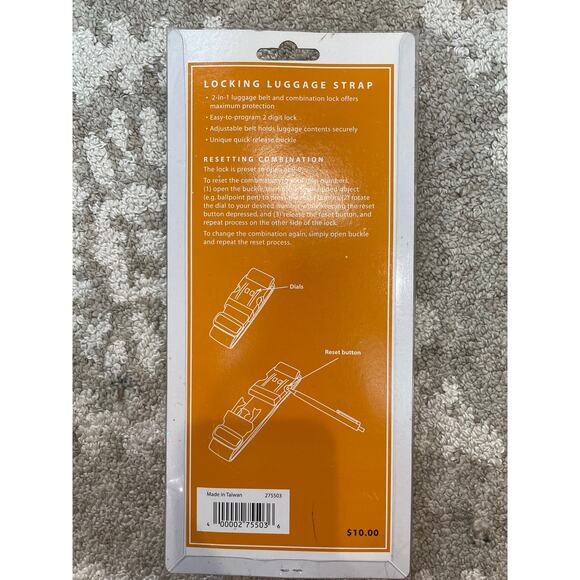 Brookstone Vintage Locking Lugguge Strap Rainbow Multi Stripe NEW - Picture 2 of 5